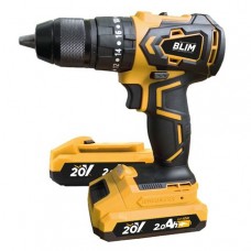 Blim Trapano a percussione a batteria 20V 2Ah - Motore brushless - Coppia massima 45Nm - 2 velocità 0-450/0-1650rpm - Include 2 batterie e valigetta