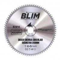 Disco da taglio per legno Blim per sega 250mm - 36 denti con rivestimento in carburo di tungsteno