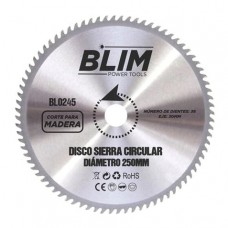 Disco da taglio per legno Blim per sega 250mm - 36 denti con rivestimento in carburo di tungsteno
