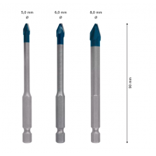 Set punte per piastrelle HardCeramic, 3pz