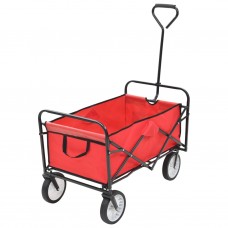 Carrello Pieghevole a Mano in Acciaio Rosso (143778)