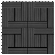 Piastrelle per Decking in WPC 11 pz 30x30cm 1 mq Nero (45026)