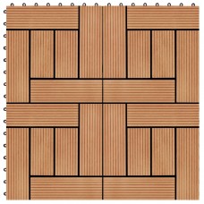 Piastrelle per Decking in WPC 11 pz 30x30cm 1mq Colore Teak (45027)