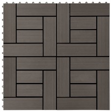 Piastrelle per Decking in WPC 11 pz 30x30cm 1mq Marrone Scuro (45028)