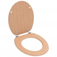 Tavoletta WC con Coperchio MDF Design a Bambù (143927)