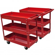 140157  Workshop Tool Trolleys with 3 Shelves 2 pcs (140157)