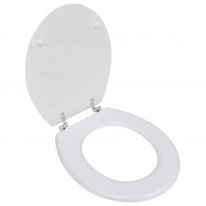 Sedile WC in MDF con Coperchio Design Semplice Bianco (140801)