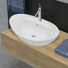 140678 Luxury Ceramic Basin Oval with Overflow and Faucet Hole (140678)
