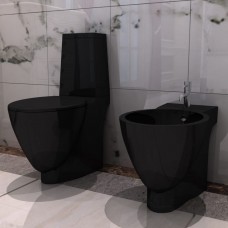 Set Toilette e Bidè in Ceramica Nero (270567)