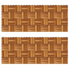 Set 20 Piastrelle in legno di acacia per pavimento 30 x 30 cm (271792)