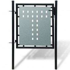 Cancello per Recinzione Singolo Nero 100 x 150 cm (141685)