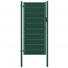 Cancello per Recinzione in PVC e Acciaio 100x124 cm Verde   (145229)