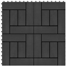 Piastrelle per Decking 22 pz 30x30cm 2mq in WPC Nero (277803)