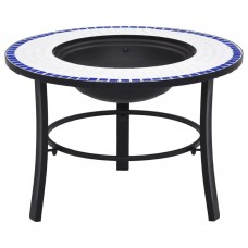 Braciere con Mosaico Blu e Bianco 68 cm in Ceramica (46720)