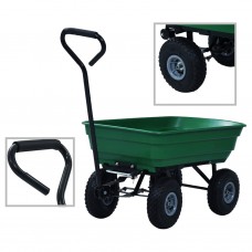 Carrello Manuale Ribaltabile da Giardino 300 kg 75 L Verde (145507)
