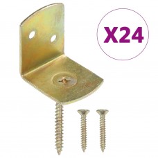Staffe per Pannello di Recinzione 24 pz a L in Metallo Zincato (145505)