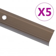 Profili a L per Gradini 5 pz in Alluminio 134 cm Argento (146786)