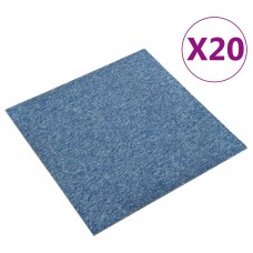 Quadrotte di Moquette 20 pz 5 m² 50x50 cm Blu (147316)