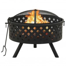 Braciere con Attizzatoio 68 cm XXL in Acciaio (311890)