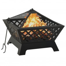 Braciere con Attizzatoio 64 cm XXL in Acciaio (311894)