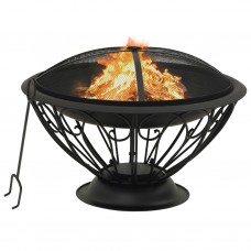 Braciere con Attizzatoio 75 cm XXL in Acciaio (311895)