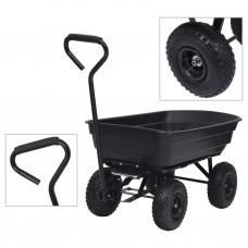 Carrello Manuale Ribaltabile da Giardino 300 kg 75 L Nero (92579)