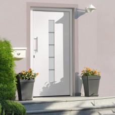 Porta d'Ingresso in Alluminio e PVC Bianco 100x200 cm (3056809)