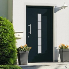 Porta d'Ingresso in Alluminio e PVC Antracite 110x210 cm (3056817)