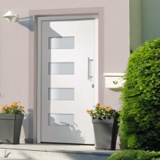 Porta d'Ingresso in Alluminio e PVC Bianco 100x200 cm (3056818)