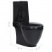 Vaso WC in Ceramica da Bagno Rotondo Base con Scarico Nero (3059889)