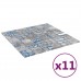 Piastrelle Mosaico 11 pz Grigio e Blu 30x30 cm in Vetro (327309)
