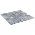 Piastrelle Mosaico 22 pz Grigio e Blu 30x30 cm in Vetro (327310)