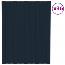 Pannelli da Tetto 36 pz in Acciaio Zincato Antracite 60x45 cm (317192)