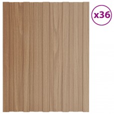 Pannelli da Tetto 36 pz Acciaio Zincato Legno Chiaro 60x45 cm (317196)