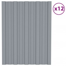 Pannelli da Tetto 12 pz in Acciaio Zincato Argento 60x45 cm (317197)