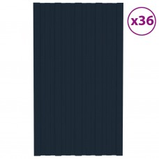 Pannelli da Tetto 36 pz in Acciaio Zincato Antracite 80x45 cm (317204)