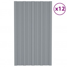 Pannelli da Tetto 12 pz in Acciaio Zincato Argento 80x45 cm (317209)