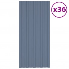 Pannelli da Tetto 36 pz in Acciaio Zincato Grigio 100x45 cm (317214)